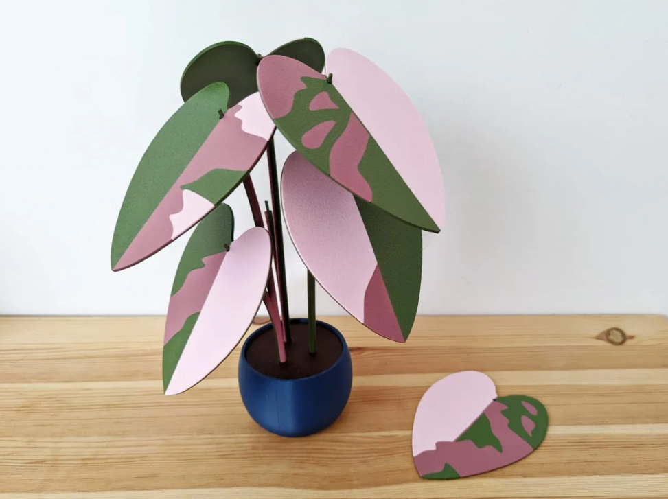 philodendron pink / white princess roślina 3d z podkładkami pod kubki philodendron pink / white princess roślina 3d z podkładkami pod kubki
