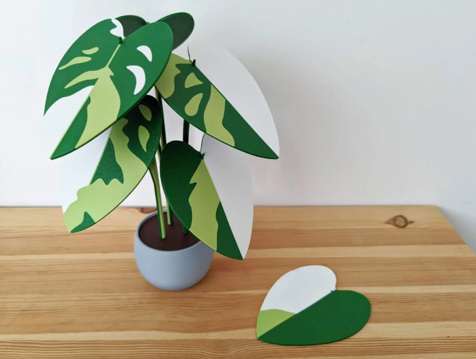 philodendron pink / white princess roślina 3d z podkładkami pod kubki philodendron pink / white princess roślina 3d z podkładkami pod kubki