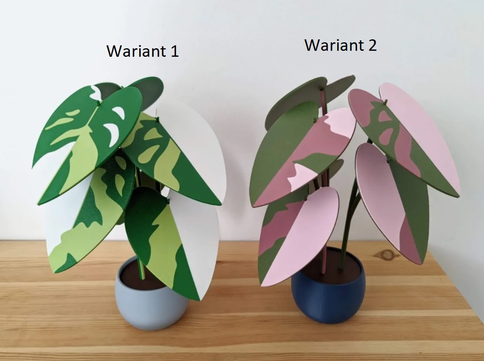 philodendron pink / white princess roślina 3d z podkładkami pod kubki philodendron pink / white princess roślina 3d z podkładkami pod kubki