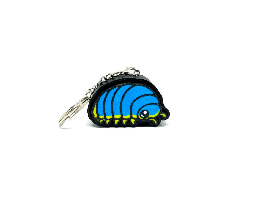 Clicker izopod Cubaris Lemon Blue - klikająca zabawka i brelok z druku 3D